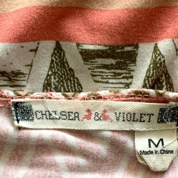 Chelsea & Violet Ruched Tank Dress Tribal Geometric Print Sz M #31H - Picture 5 of 7